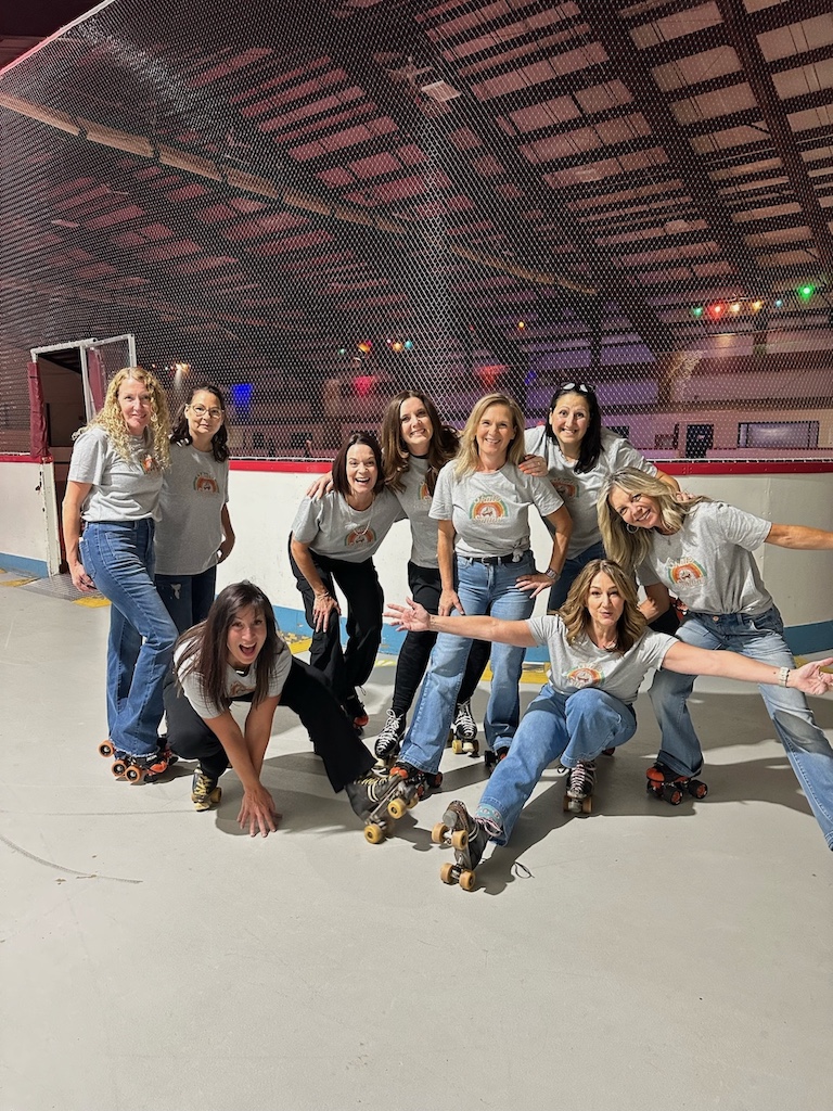 girl trips FOMO, roller skating