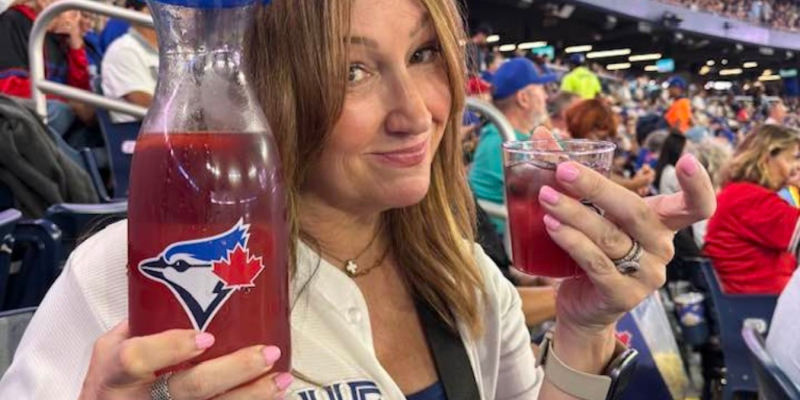 blue jays fan enjoying sangria